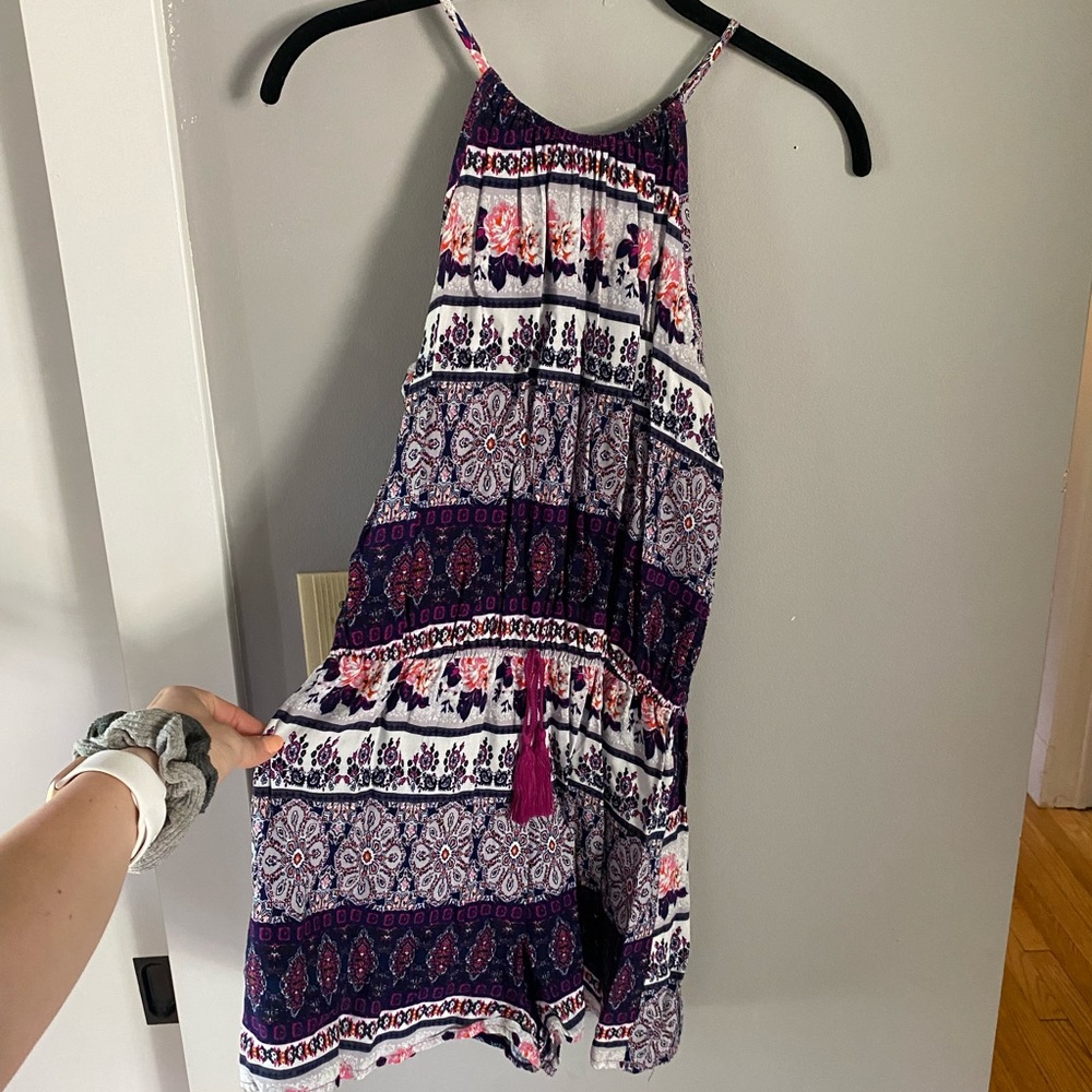 Missimo Printed Romper with waist tie